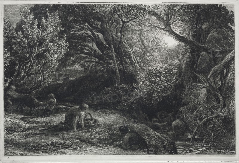 The Morning of Life, 1860-1861. Samuel Palmer (British, 1805-1881). Etching