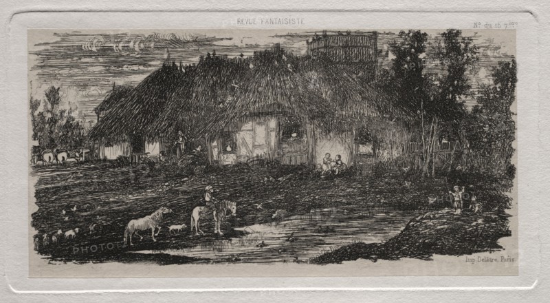 The Farm-Yard, 1861. Rodolphe Bresdin (French, 1822-1885), Auguste Delâtre. Etching; sheet: 15.5 x 21.3 cm (6 1/8 x 8 3/8 in.); platemark: 9 x 17 cm (3 9/16 x 6 11/16 in.).