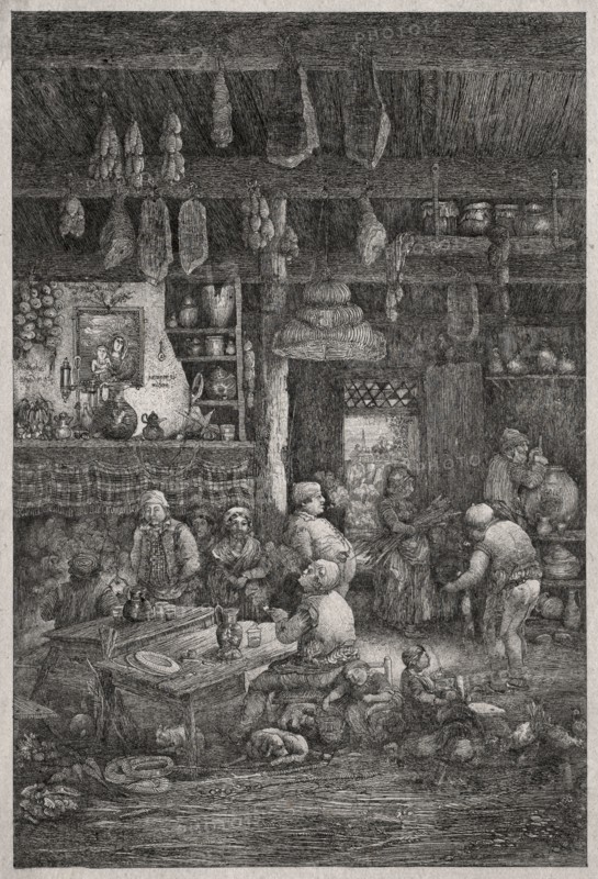 Moldavian Interior, 1856. Rodolphe Bresdin (French, 1822-1885). Lithograph; sheet: 31.5 x 23.5 cm (12 3/8 x 9 1/4 in.); image: 16.7 x 11.2 cm (6 9/16 x 4 7/16 in.).