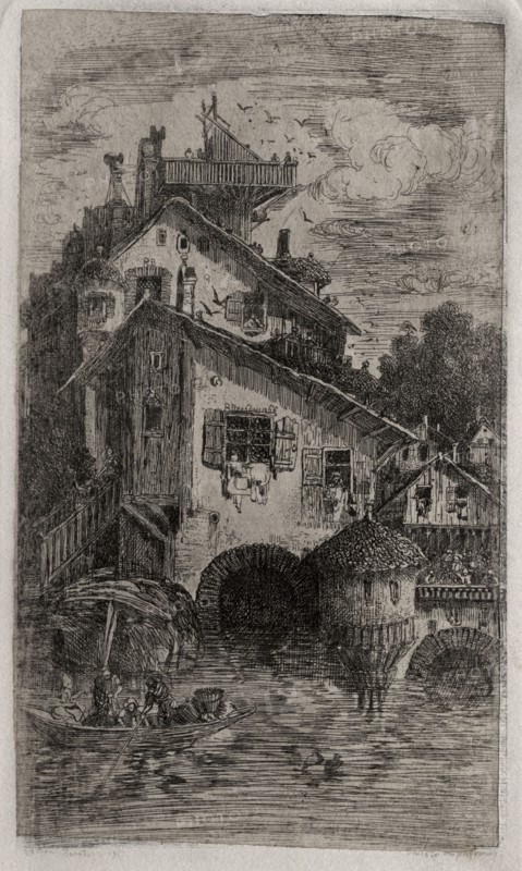 The Mill, 1866. Rodolphe Bresdin (French, 1822-1885). Etching; sheet: 17.4 x 9.9 cm (6 7/8 x 3 7/8 in.); image: 14 x 8.2 cm (5 1/2 x 3 1/4 in.)