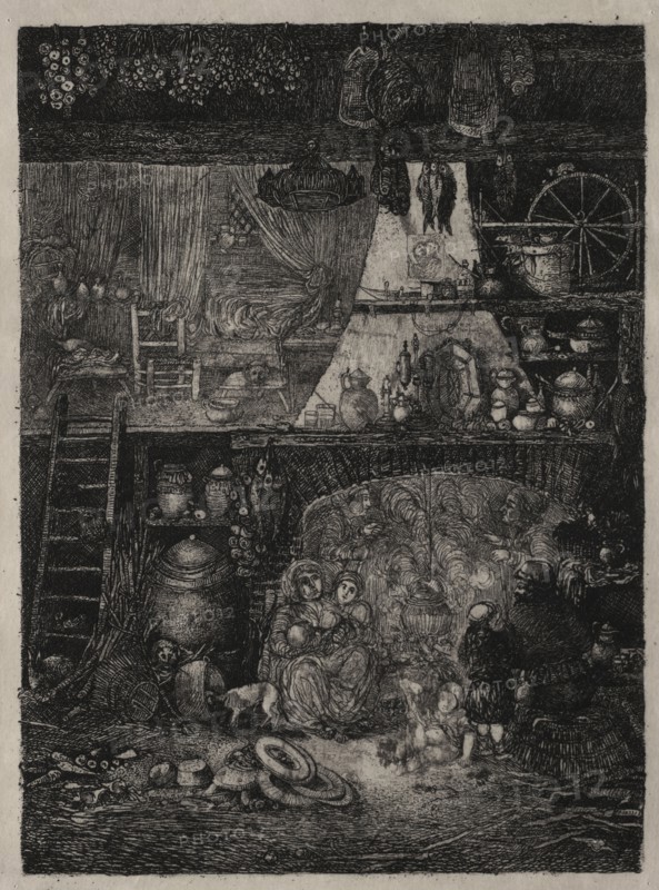 Peasant Interior in the Haute-Garonne, 1858. Rodolphe Bresdin (French, 1822-1885). Etching; sheet: 34.7 x 27.3 cm (13 11/16 x 10 3/4 in.); platemark: 19.7 x 12.8 cm (7 3/4 x 5 1/16 in.)