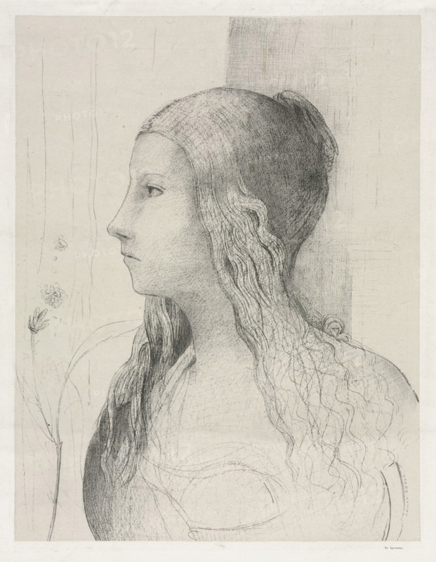 Brunhild - Twilight of the Gods, 1894. Odilon Redon (French, 1840-1916). Lithograph