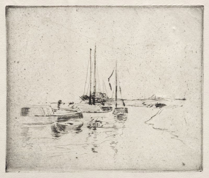 Near Dordrecht. John Henry Twachtman (American, 1853-1902). Etching
