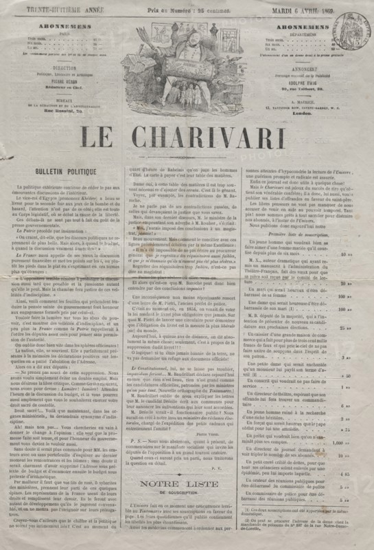 Published in le Charivari (6 April 1869): Actualities (No. 64): Difficulties in becoming svelte, 1869. Honoré Daumier (French, 1808-1879). Lithograph; sheet: 44 x 61 cm (17 5/16 x 24 in.); image: 23.8 x 20.3 cm (9 3/8 x 8 in.)