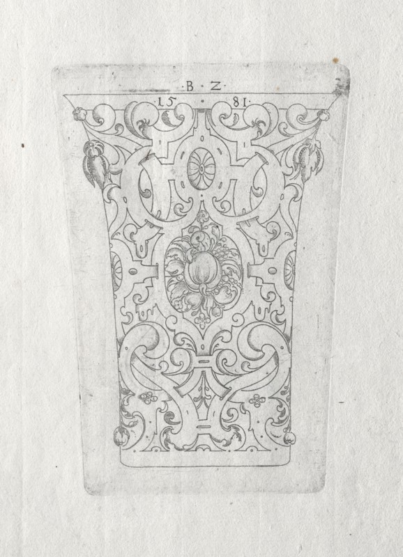 Ornamental Beaker, 1581. Bernhard Zan (German). Engraving