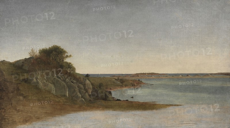 View near Newport, 1860s. John Frederick Kensett (American, 1816-1872). Oil on canvas; unframed: 31.7 x 56 cm (12 1/2 x 22 1/16 in.).