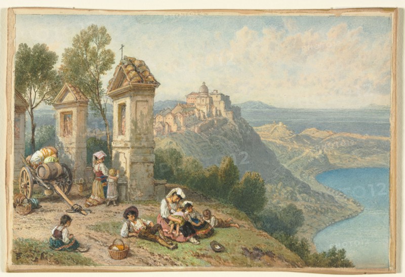 View of Castel Gandolfo, c. 1870s. Myles Birket Foster (British, 1825-1899). Watercolor; sheet: 16.5 x 23.8 cm (6 1/2 x 9 3/8 in.).