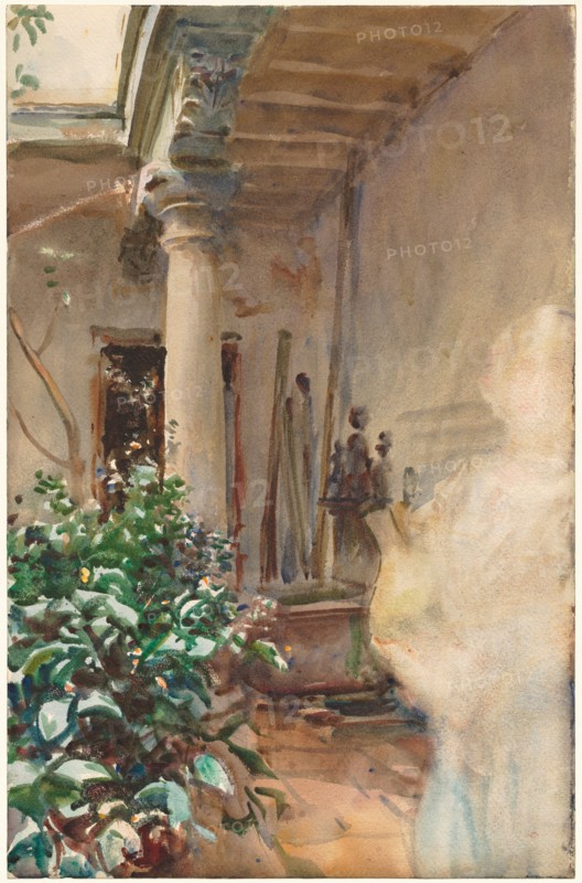 The Patio, 1908. John Singer Sargent (American, 1856-1925). Watercolor with traces of gouache over graphite; sheet: 53.2 x 34.6 cm (20 15/16 x 13 5/8 in.).