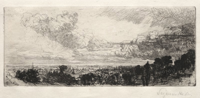 Out of Study Window, 1862. Francis Seymour Haden (British, 1818-1910). Etching