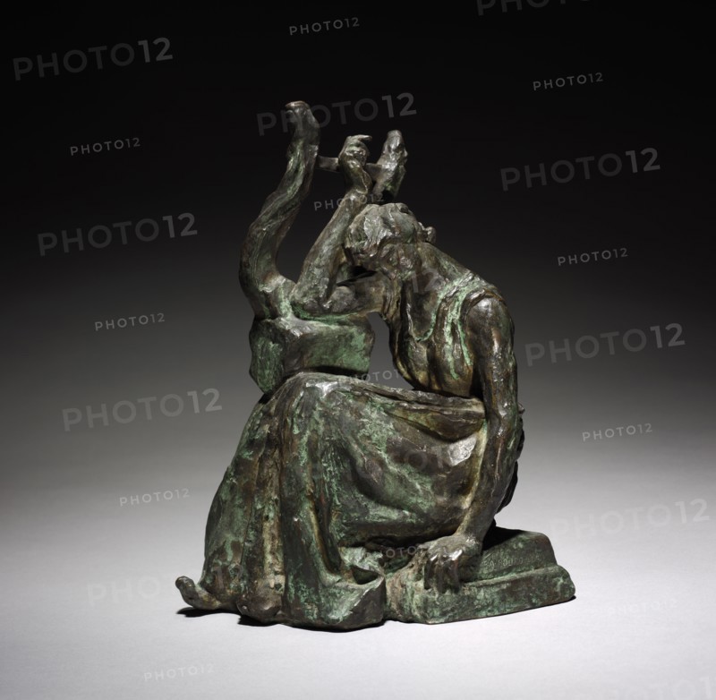 Sappho, 1887-1925. Emile Antoine Bourdelle (French, 1861-1929). Bronze; overall: 28.3 x 22.3 x 11.2 cm (11 1/8 x 8 3/4 x 4 7/16 in.)