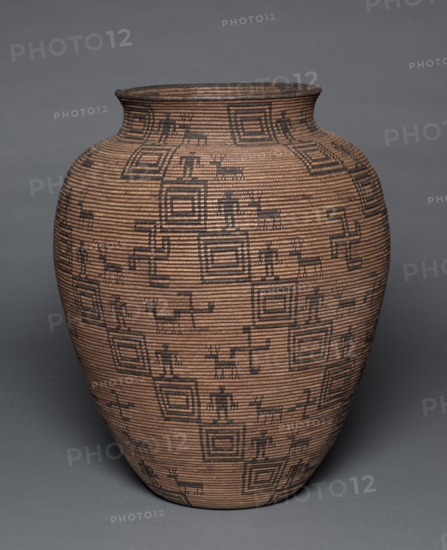 Olla, Late 1800s - 1900s. Southwest, Apache, Western. Basket; diameter: 57.2 cm (22 1/2 in.); diameter of mouth: 29.2 cm (11 1/2 in.); overall: 57.2 cm (22 1/2 in.).