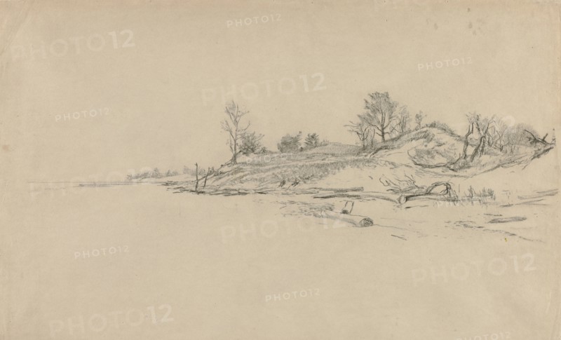 Sand Dunes, Lake Ontario, c. 1874. Homer Dodge Martin (American, 1836-1897). Black crayon ? ; sheet: 32.6 x 50.4 cm (12 13/16 x 19 13/16 in.).