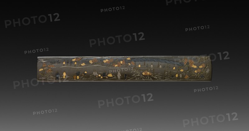 Knife Handle (Kozuka), c 1800s. Japan, 19th century. Inlaid bronze; overall: 1 cm (3/8 in.).