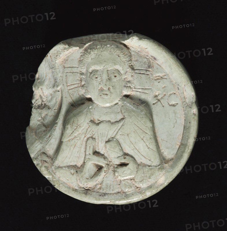 Medallion with Christ, c. 1200-1400. Byzantium, 13th-14th century. Steatite; diameter: 4.2 cm (1 5/8 in.).