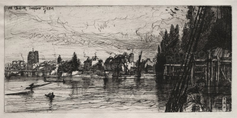 Old Chelsea Church, 1865. Francis Seymour Haden (British, 1818-1910). Etching and drypoint