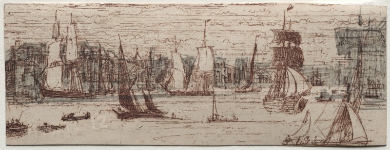 A Sketch Off Greenwich. Francis Seymour Haden (British, 1818-1910). Etching