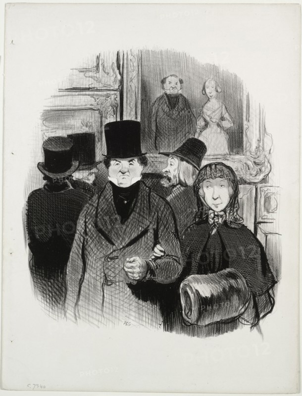 published in le Charivari (no du 26 avril 1845): The Beautiful Days of Life, plate 59: When one's portrait is at the Salon, 1845. Honoré Daumier (French, 1808-1879). Lithograph; sheet: 34.7 x 26.4 cm (13 11/16 x 10 3/8 in.); image: 26.5 x 23.3 cm (10 7/16 x 9 3/16 in.).