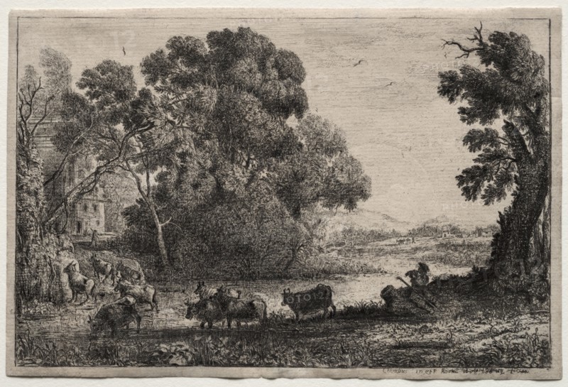 The Cowherder. Claude Lorrain (French, 1604-1682). Etching