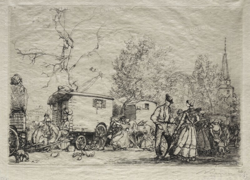 At the Fair St. Jean de Mont, 1906. Auguste Louis Lepère (French, 1849-1918). Etching