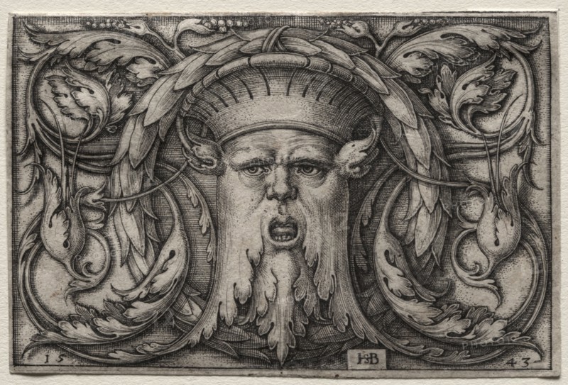 The Mask, 1543. Hans Sebald Beham (German, 1500-1550). Engraving