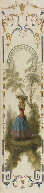 Horticulture, c. 1723-1727. Nicolas Lancret (French, 1690-1743). Oil on canvas; framed: 157 x 43 x 5.5 cm (61 13/16 x 16 15/16 x 2 3/16 in.); unframed: 151 x 36.5 cm (59 7/16 x 14 3/8 in.).