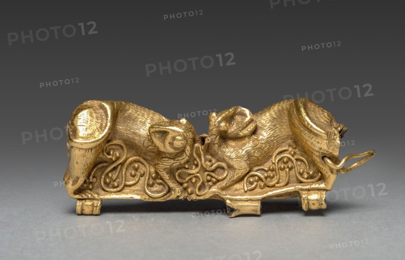 Repoussé Gold Clasp, 13th century. Europe, 13th century. Repousé gold ; average: 7.7 cm (3 1/16 in.)