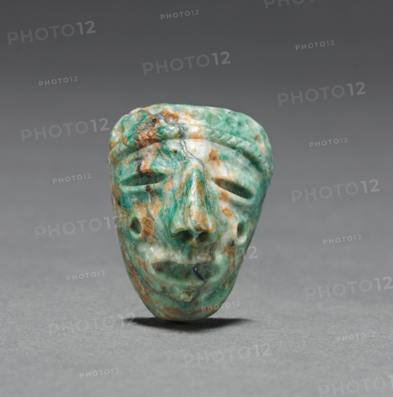 Mask, 1300-1521. Mexico, Mixtec, Monte Alban V, 14th-16th century. Jadeite; overall: 4.4 x 3.4 cm (1 3/4 x 1 5/16 in.).
