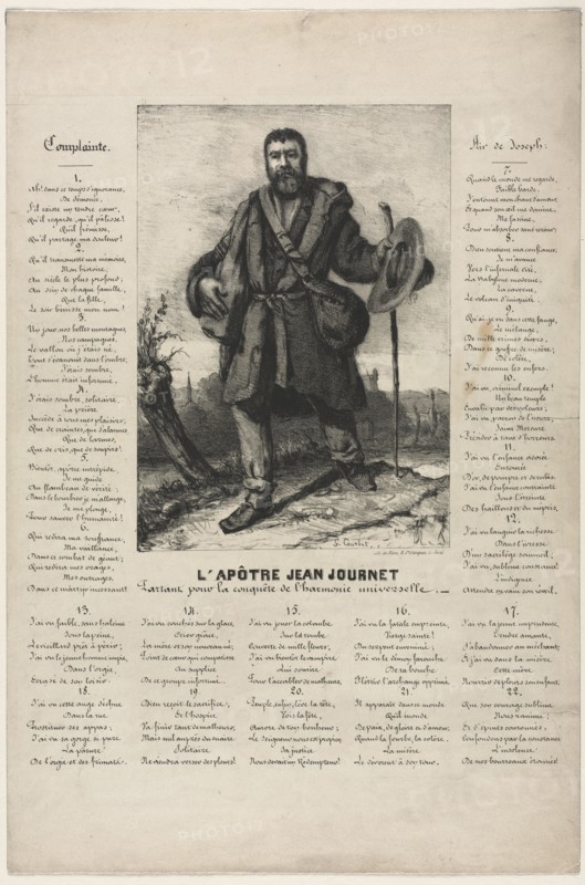 Jean Journet Departing for the Conquest of Universal Harmony, 1850. Gustave Courbet (French, 1819-1877). Lithograph