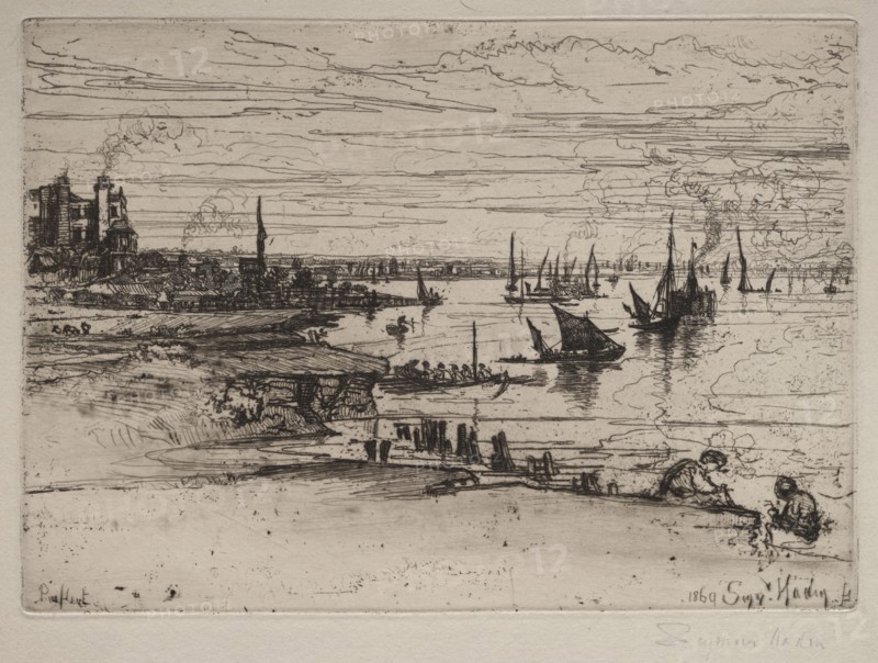 The Inn, Purfleet, 1869. Francis Seymour Haden (British, 1818-1910). Etching