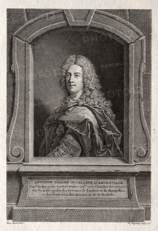 Portrait of Antoine Joseph de Sallier d'Argenville, 1775. Vincenzo Vangelisti (Italian, c. 1740-1798). Engraving