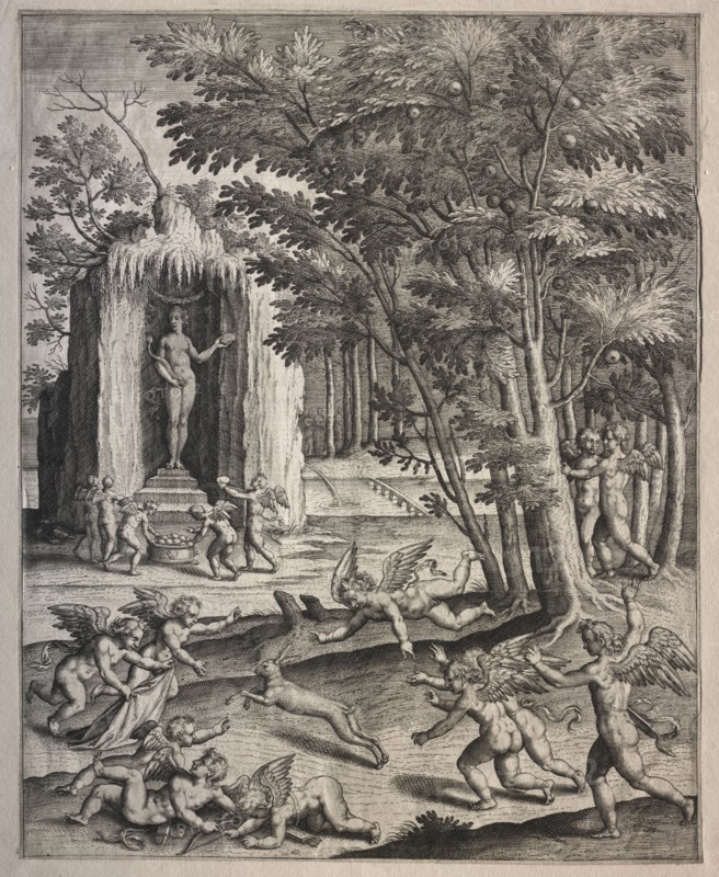 Cupids at Play. Possibly by Hieronymus Wierix (Flemish, 1553-1619). Engraving