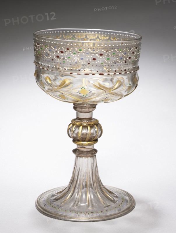 Standing Cup, late 1400s. Italy, Venice, late 15th century. Glass, enameled and gilded; diameter of mouth: 34.3 x 21.3 cm (13 1/2 x 8 3/8 in.).