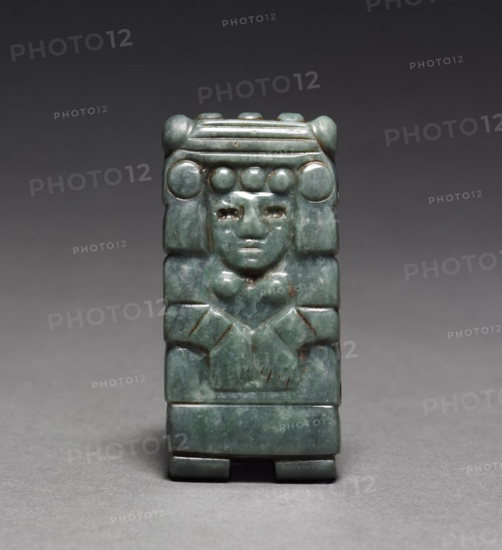 Goddess Plaque, c. 1200-1519. Central Mexico, Aztec, 13th-16th century. Jadeite; overall: 7 x 3.5 cm (2 3/4 x 1 3/8 in.).