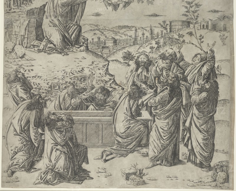 The Assumption of the Virgin, c. 1495. Francesco Rosselli (Italian, 1448-before 1513). Engraving printed on two sheets from two plates