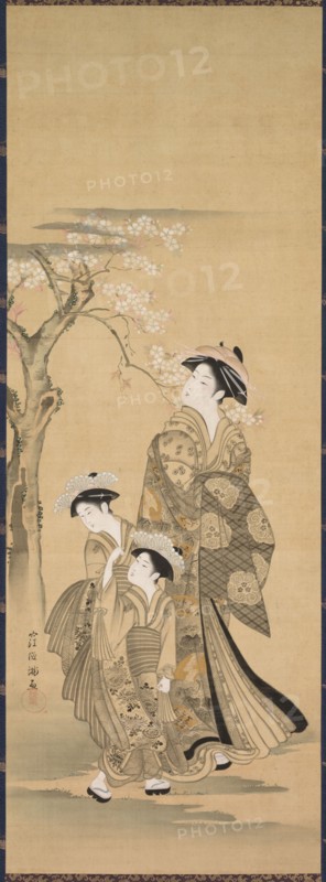 Woman and Two Children, 1900s. Copy after Kubo Shunman (1757-1820). Hanging scroll; color and gold on silk; overall: 88 x 32.1 cm (34 5/8 x 12 5/8 in.).