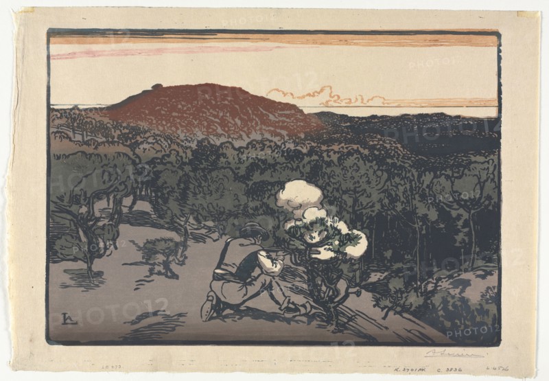 The Poacher, Dunes of Saint Jean de Mont, 1901. Auguste Louis Lepère (French, 1849-1918). Chiaroscuro woodcut