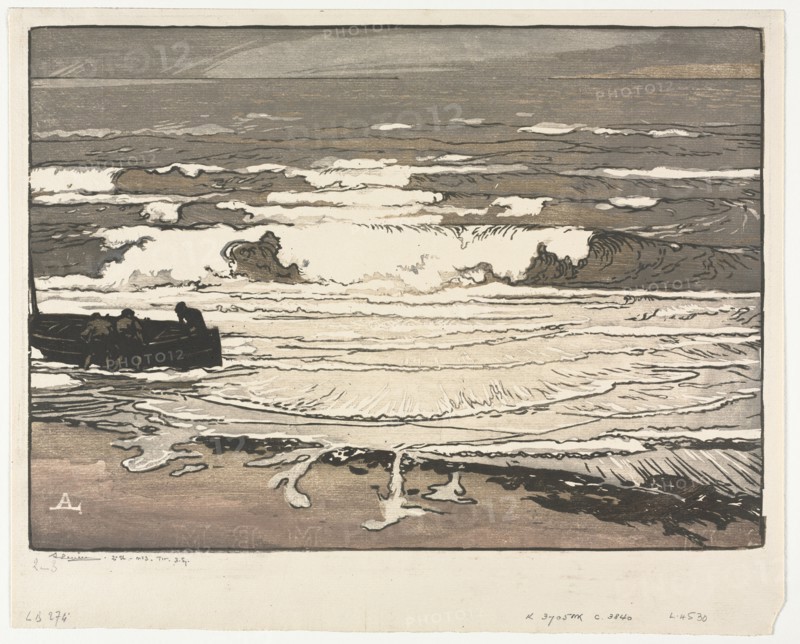 The Breaking Waves, Tide of September 1901, 1901. Auguste Louis Lepère (French, 1849-1918). Color woodcut