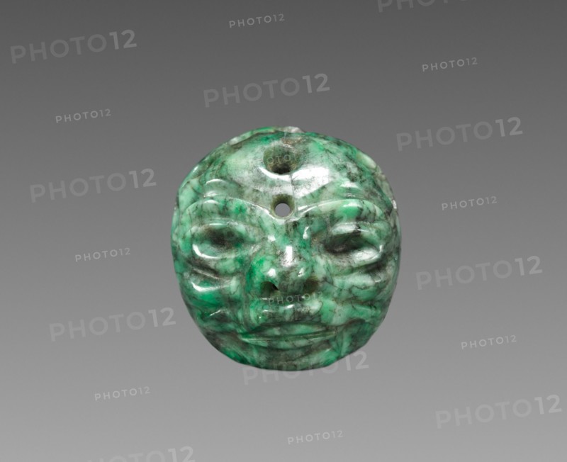 Mask Ornament, c. 900-400 BC. Mexico, Olmec, 1200-300 BC. Jade; overall: 2.4 x 2.3 cm (15/16 x 7/8 in.).