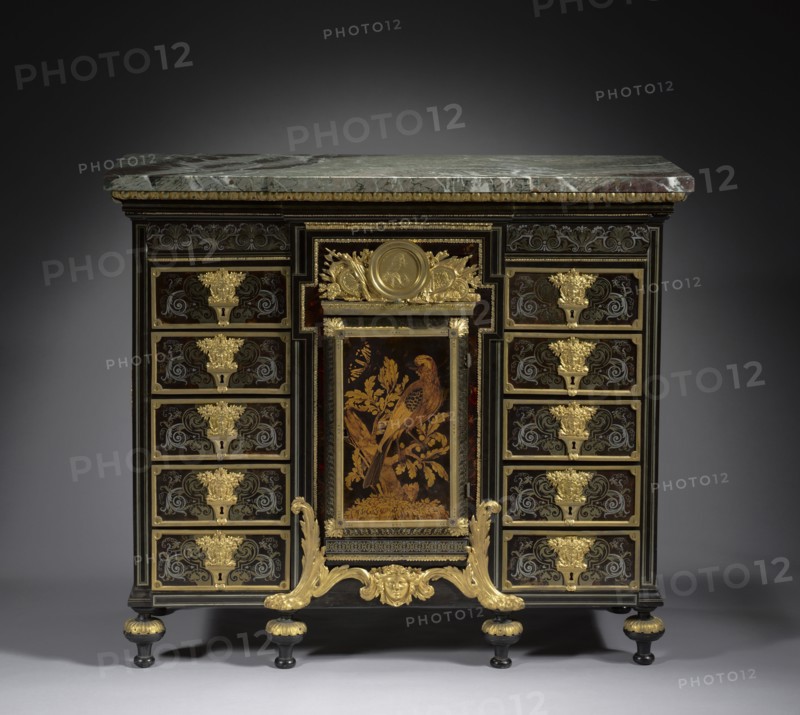 Cabinet, c. 1690. André-Charles Boulle (French, 1642-1732). Ebony, marquetry in metal and tortoise shell; overall: 101.3 x 117.6 x 50 cm (39 7/8 x 46 5/16 x 19 11/16 in.).