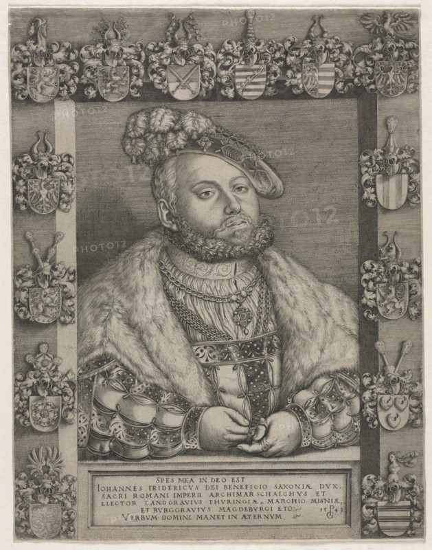 Portrait of John Frederick I, "The Magnanimous," Elector of Saxony, 1543. Georg Pencz (German, c. 1500-1550). Engraving