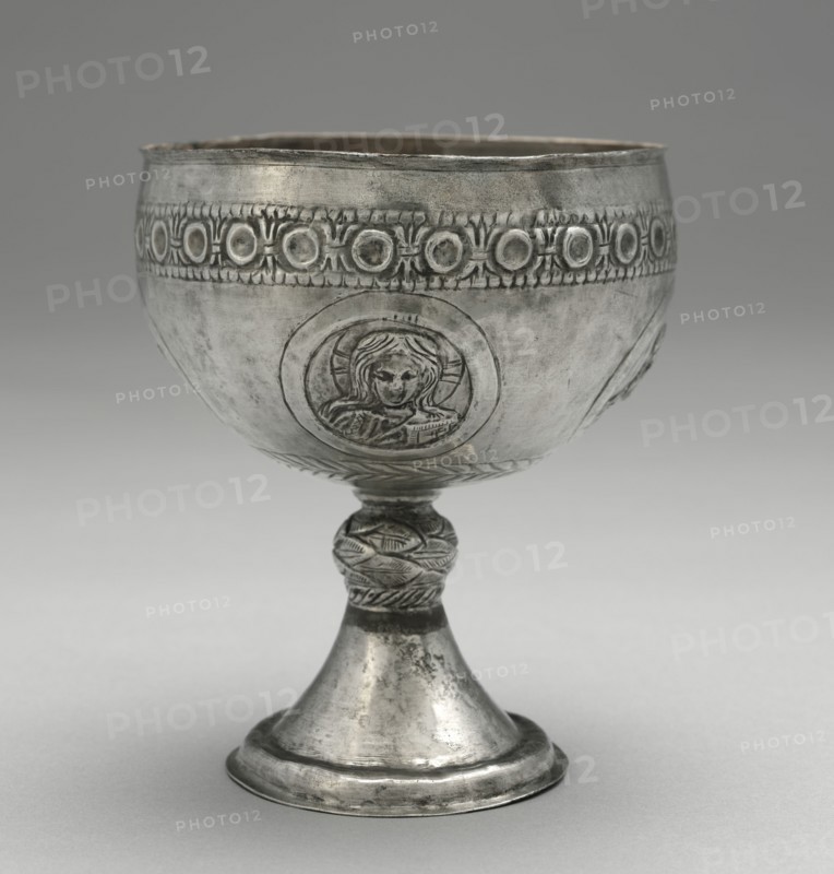 Chalice from the Beth Misona Treasure, c. 500-700. Early Byzantium, Constantinople or Syria, Byzantine period, 6th-7th Century. Silver; overall: 17 x 14.7 cm (6 11/16 x 5 13/16 in.).
