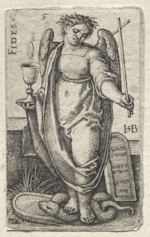 The Knowledge of God and the Seven Cardinal Virtues:  Fidelity - Fides. Hans Sebald Beham (German, 1500-1550). Engraving