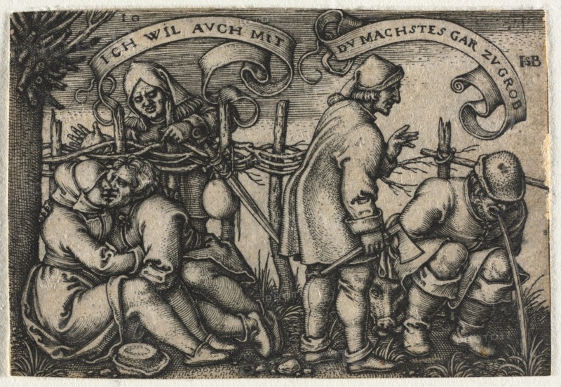 The Peasant Wedding or the Twelve Months:  No. 10, 1546. Hans Sebald Beham (German, 1500-1550). Engraving