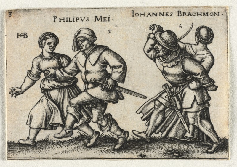 The Peasant Wedding or the Twelve Months:  5-Philipus Mei 6-Johannes Brachmon, 1546. Hans Sebald Beham (German, 1500-1550). Engraving