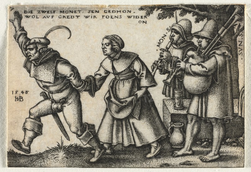 The Peasant Wedding or the Twelve Months:  No. 7, 1546. Hans Sebald Beham (German, 1500-1550). Engraving