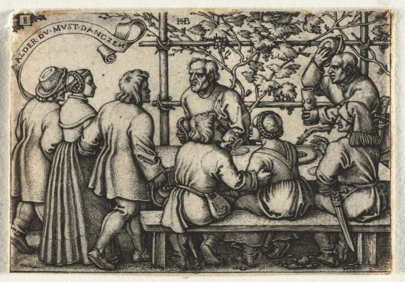The Peasant Wedding or the Twelve Months:  No. 8, 1546. Hans Sebald Beham (German, 1500-1550). Engraving