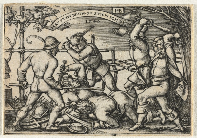 The Peasant Wedding or the Twelve Months:  No. 9, 1547. Hans Sebald Beham (German, 1500-1550). Engraving