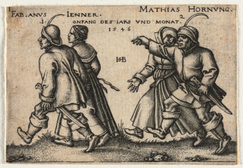 The Peasant Wedding or the Twelve Months, 1546. Hans Sebald Beham (German, 1500-1550). Engraving