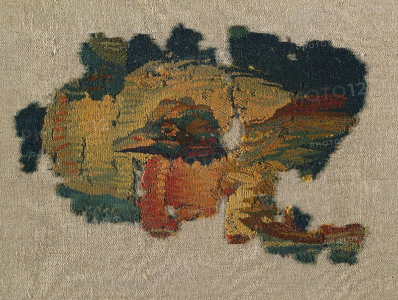 Duck's Head from a Large Curtain, 200s. Egypt, Byzantine period, 4th Century. Tapestry weave: wool; overall: 17.2 x 24.2 cm (6 3/4 x 9 1/2 in.).