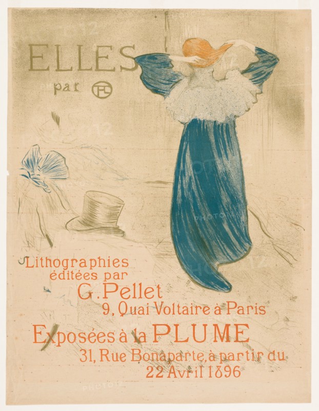 Elles:  Frontispiece, 1896. Henri de Toulouse-Lautrec (French, 1864-1901). Lithograph